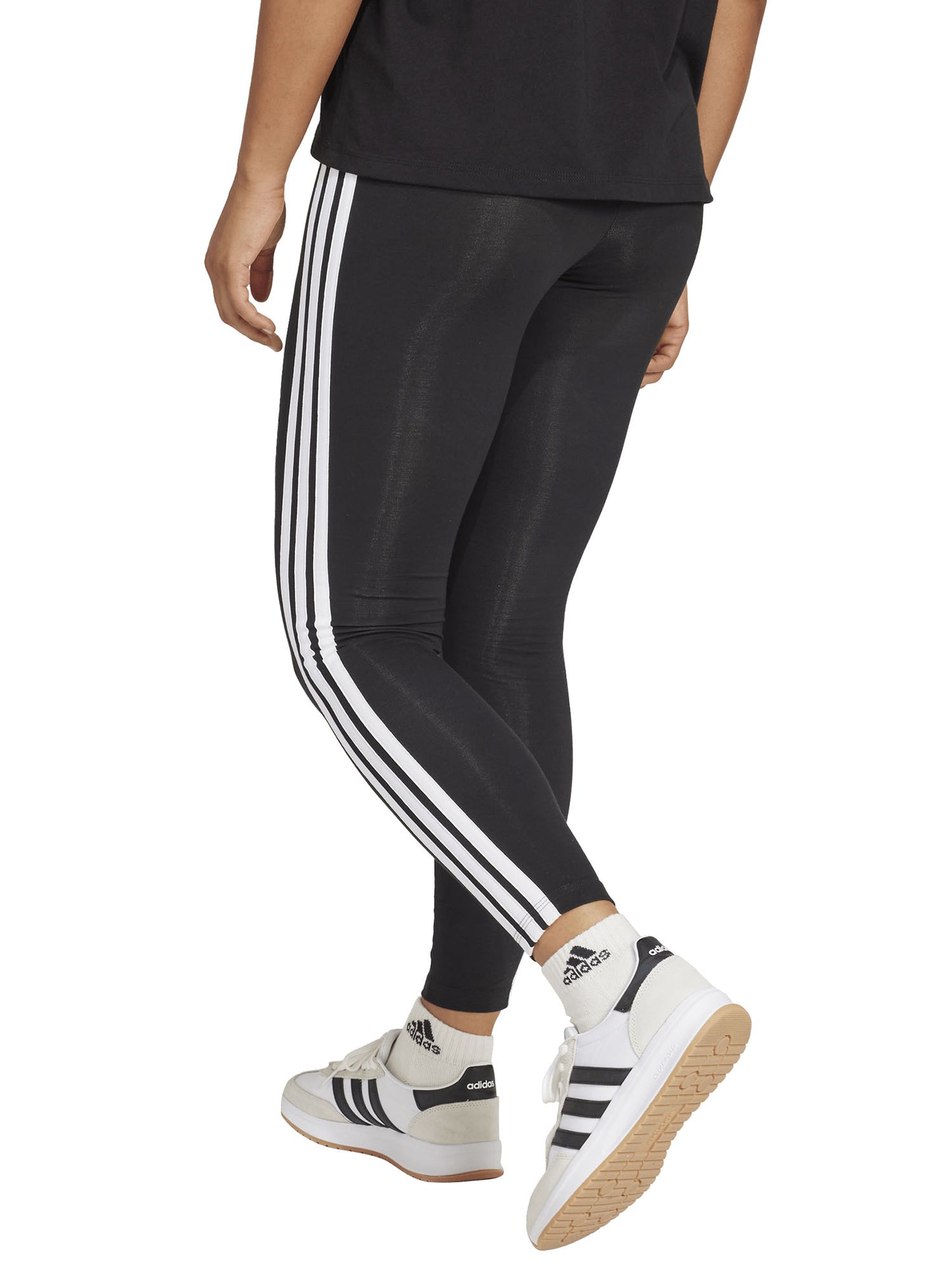 Leggings Basic Adidas da donna nero con vita alta e vestibilità stretch