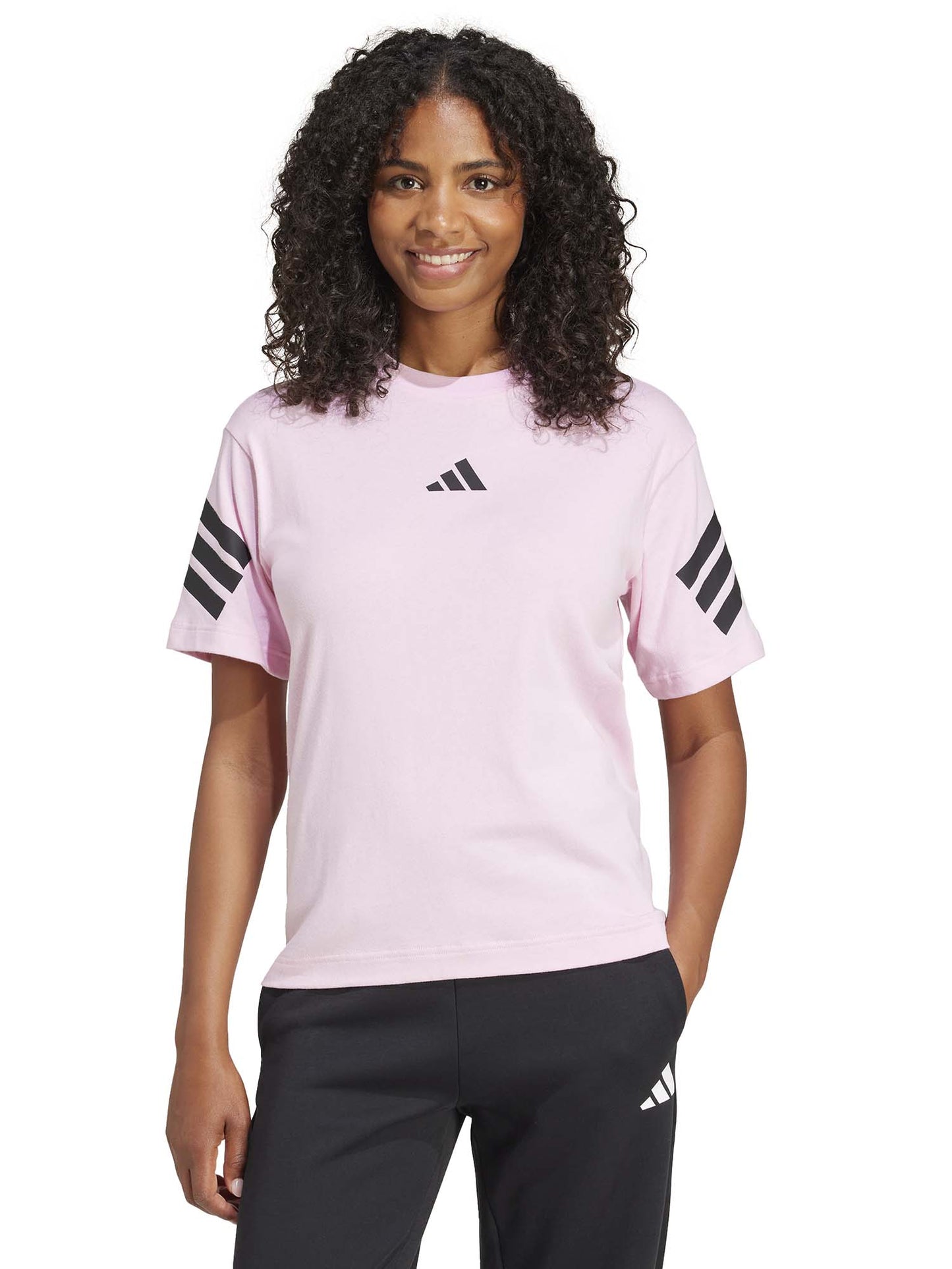T-SHIRT GIROCOLLO ADIDAS  DA DONNA ROSA