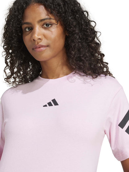 T-SHIRT GIROCOLLO ADIDAS  DA DONNA ROSA