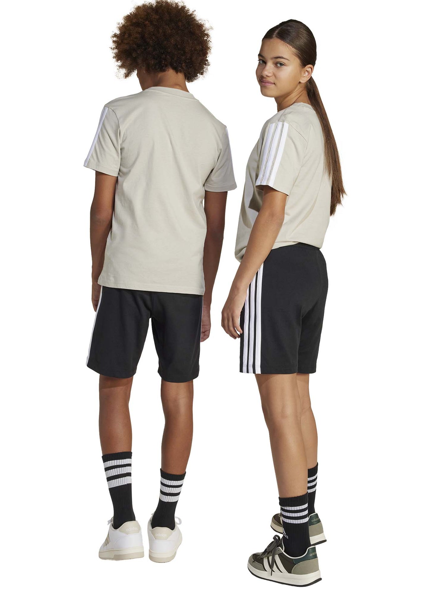 Shorts neri Adidas 3-Stripes junior bimbo/a in cotone