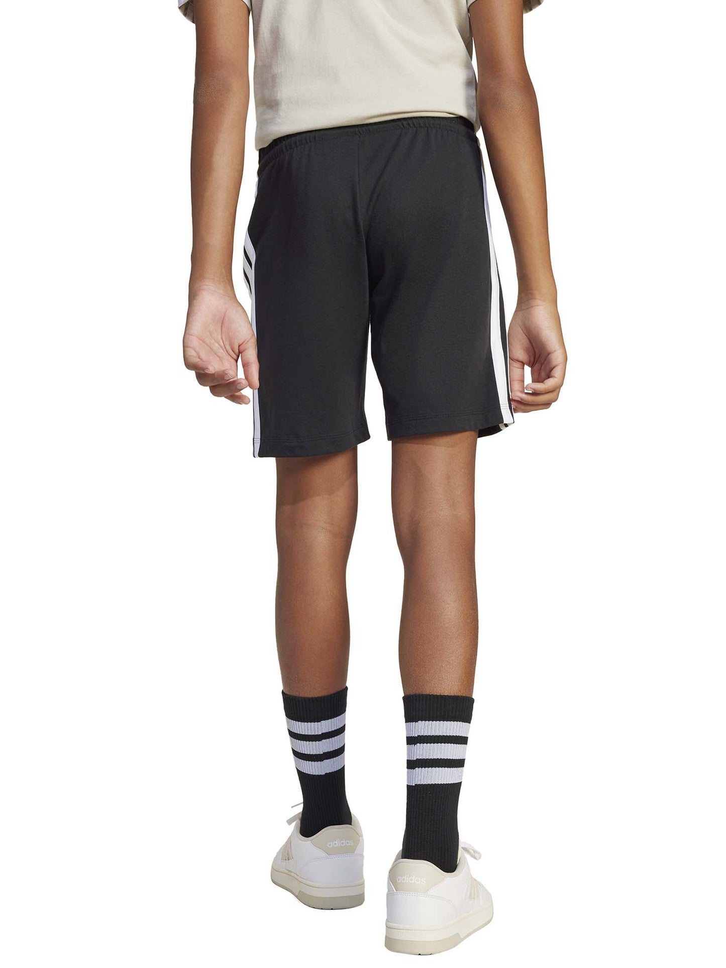 Shorts neri Adidas 3-Stripes junior bimbo/a in cotone