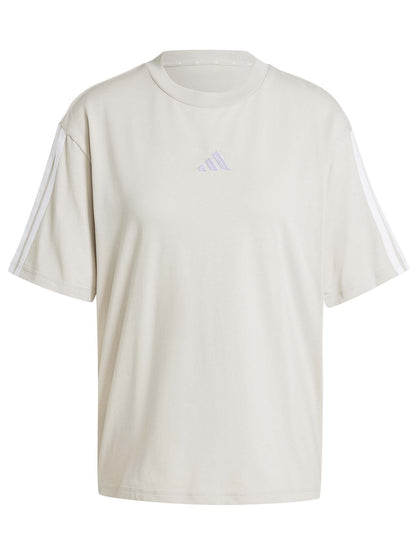 T-SHIRT ESSENTIALS 3-STRIPES GIROCOLLO ADIDAS DA DONNA SABBIA