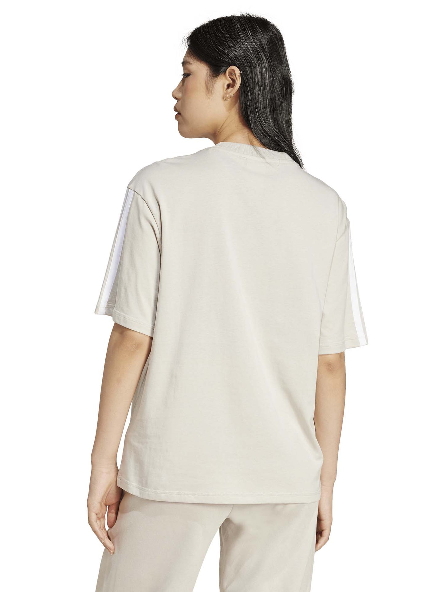 T-SHIRT ESSENTIALS 3-STRIPES GIROCOLLO ADIDAS DA DONNA SABBIA