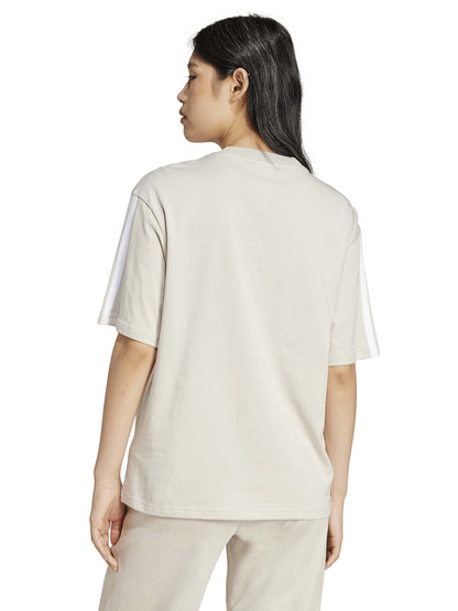 T-SHIRT ESSENTIALS 3-STRIPES GIROCOLLO ADIDAS DA DONNA SABBIA