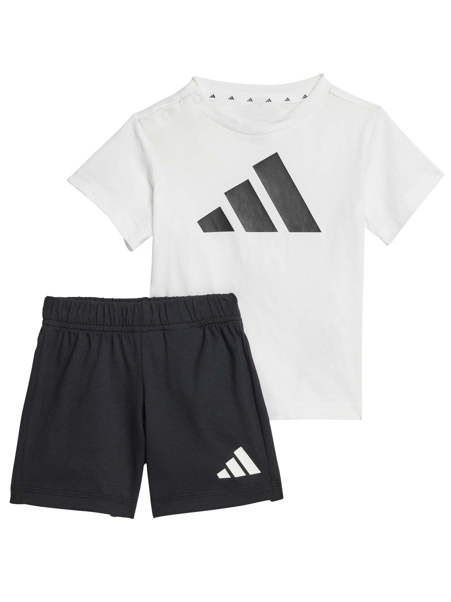 COMPLETO T-SHIRT CON SHORT ADIDAS BAMBINO BIANCO-NERO
