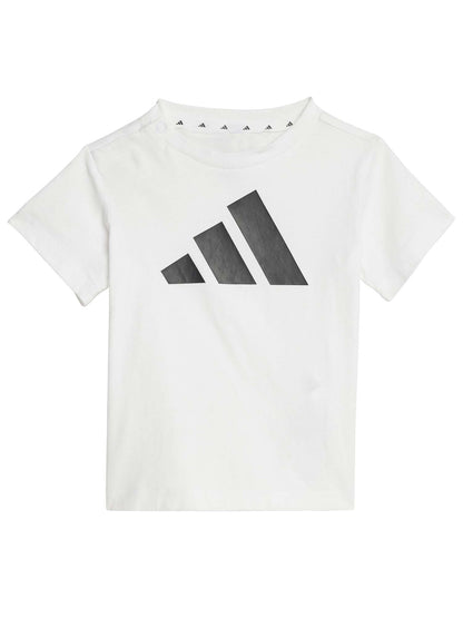 COMPLETO T-SHIRT CON SHORT ADIDAS BAMBINO BIANCO-NERO