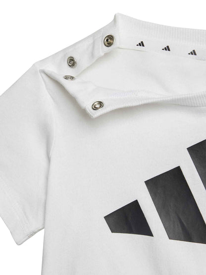 COMPLETO T-SHIRT CON SHORT ADIDAS BAMBINO BIANCO-NERO