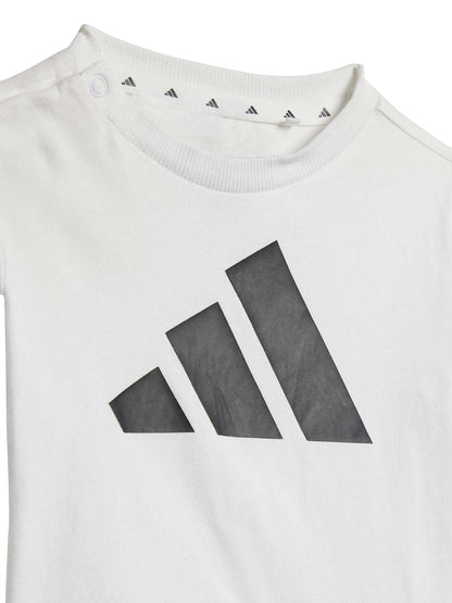 COMPLETO T-SHIRT CON SHORT ADIDAS BAMBINO BIANCO-NERO