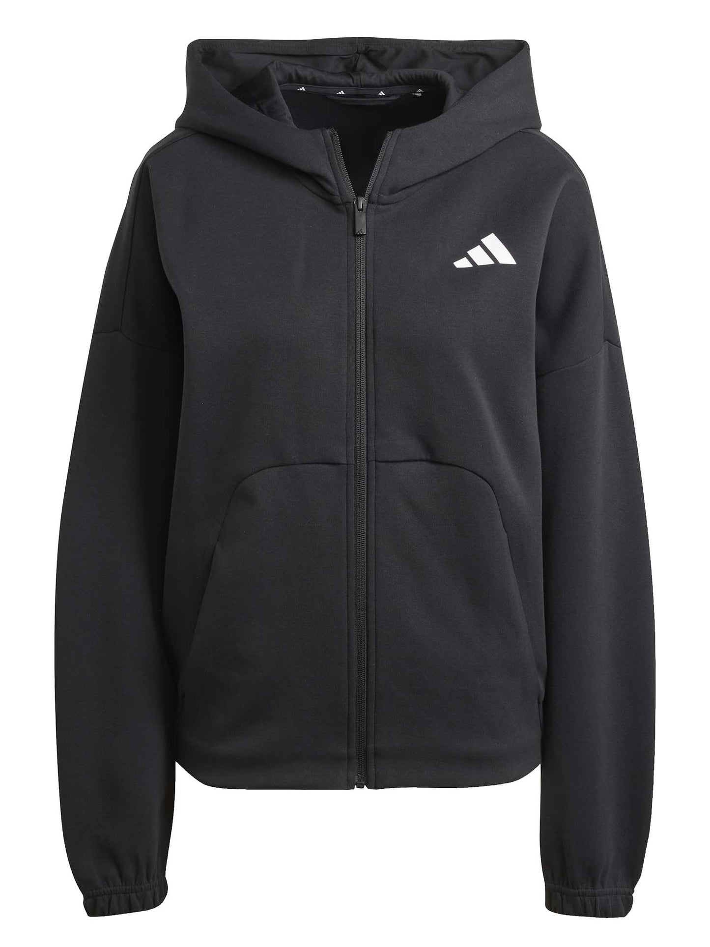 FELPA FULL ZIP ADIDAS DA RAGAZZA NERO