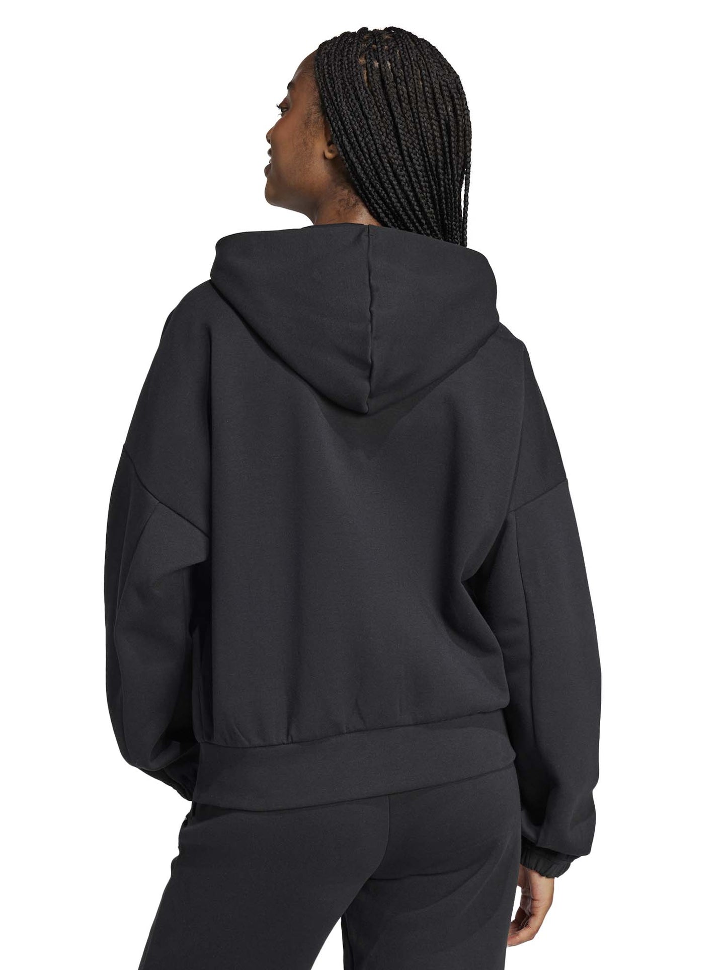 FELPA FULL ZIP ADIDAS DA RAGAZZA NERO