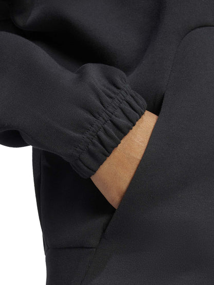 FELPA FULL ZIP ADIDAS DA RAGAZZA NERO