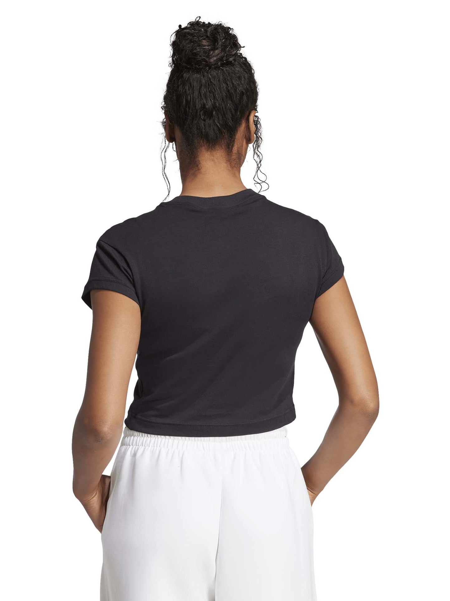 T-SHIRT CROP NERA ADIDAS DA DONNA