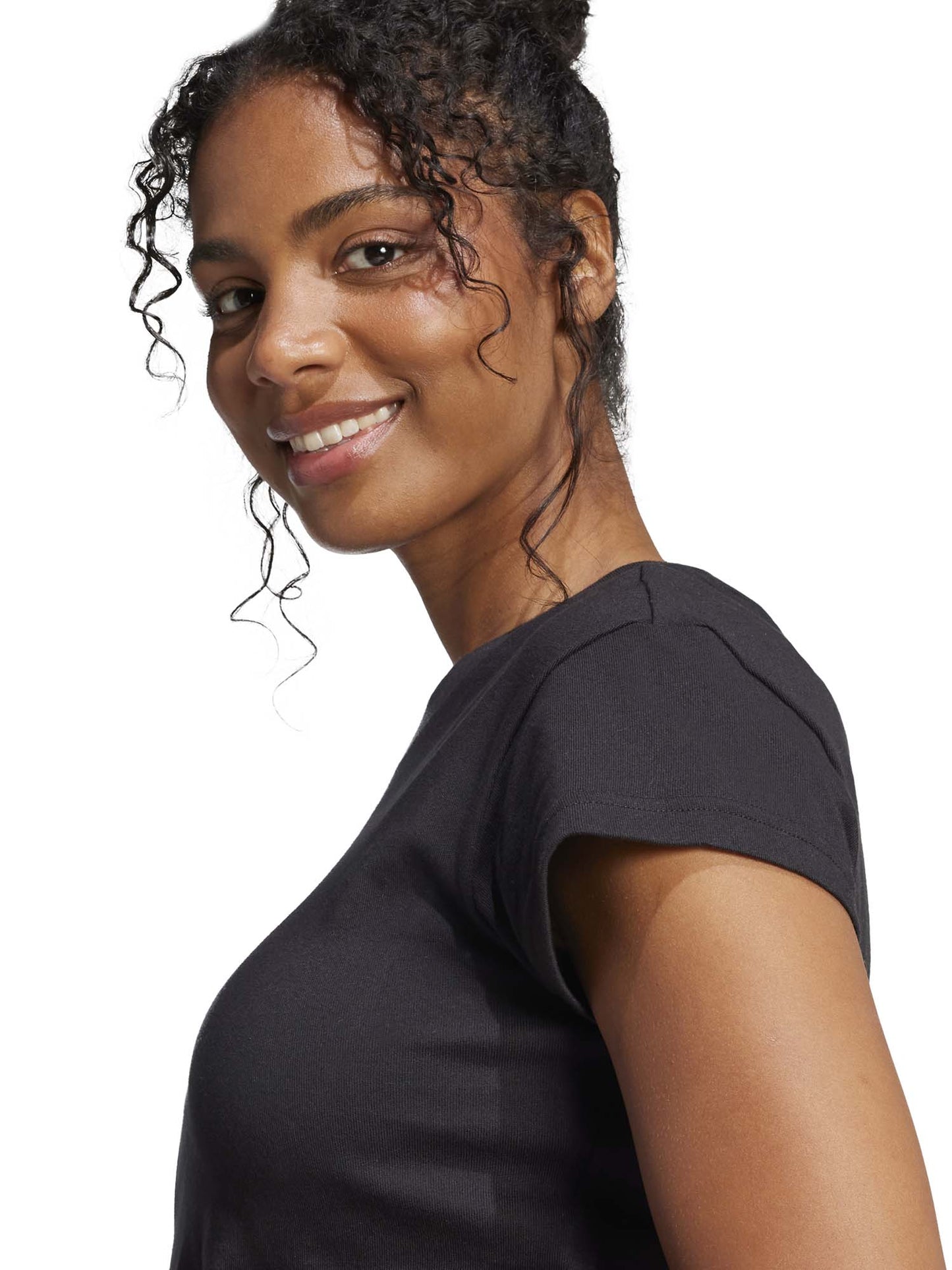 T-SHIRT CROP NERA ADIDAS DA DONNA