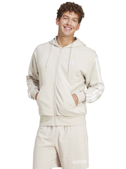 FELPA CON CAPPUCCIO FULLZIP ESSENTIAL ADIDAS UOMO ALLUMINIO