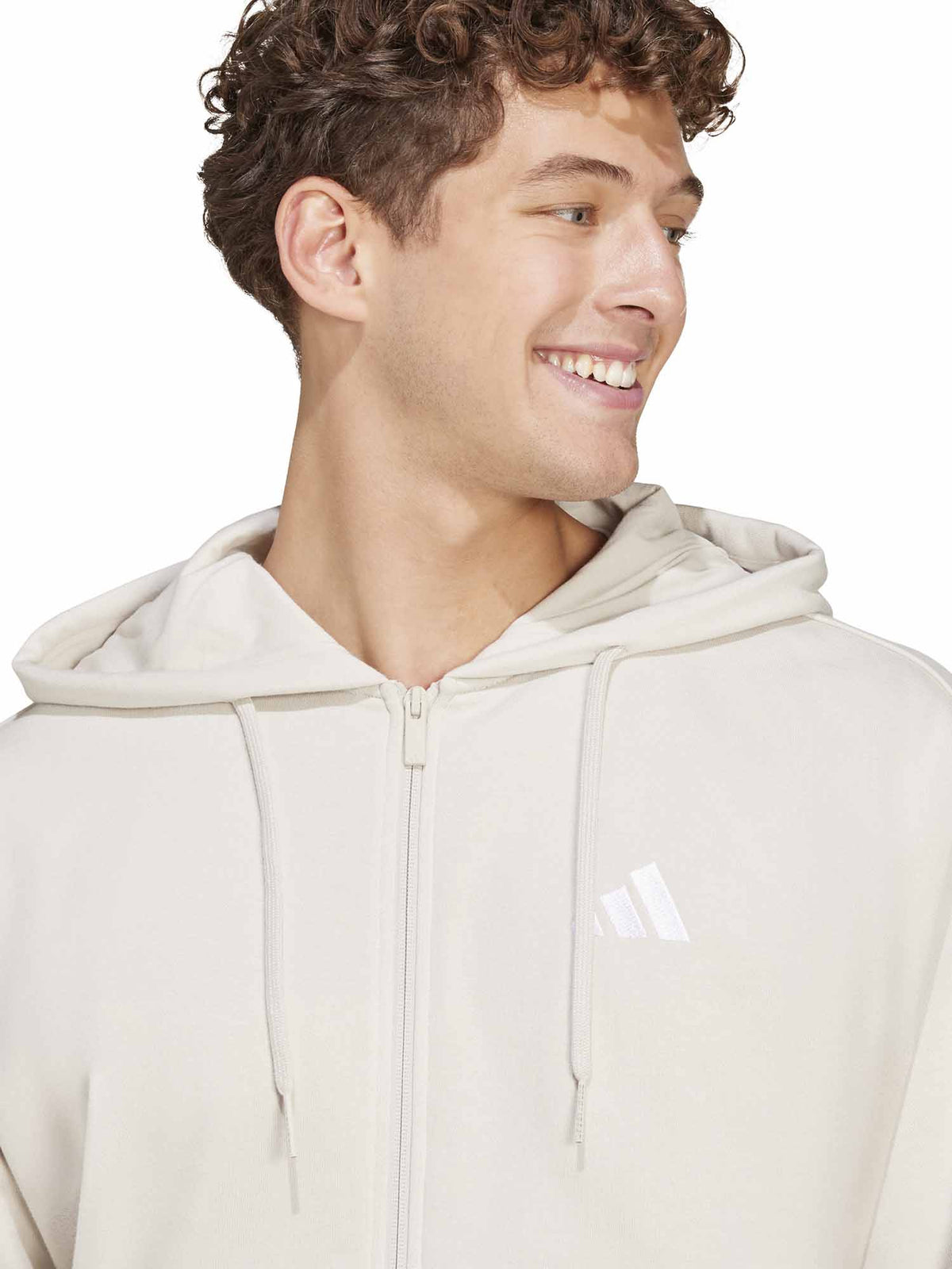 Adidas felpa cap+zip da uomo panna