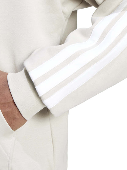 FELPA CON CAPPUCCIO ESSENTIALS 3 STRIPES ADIDAS DA UOMO SABBIA