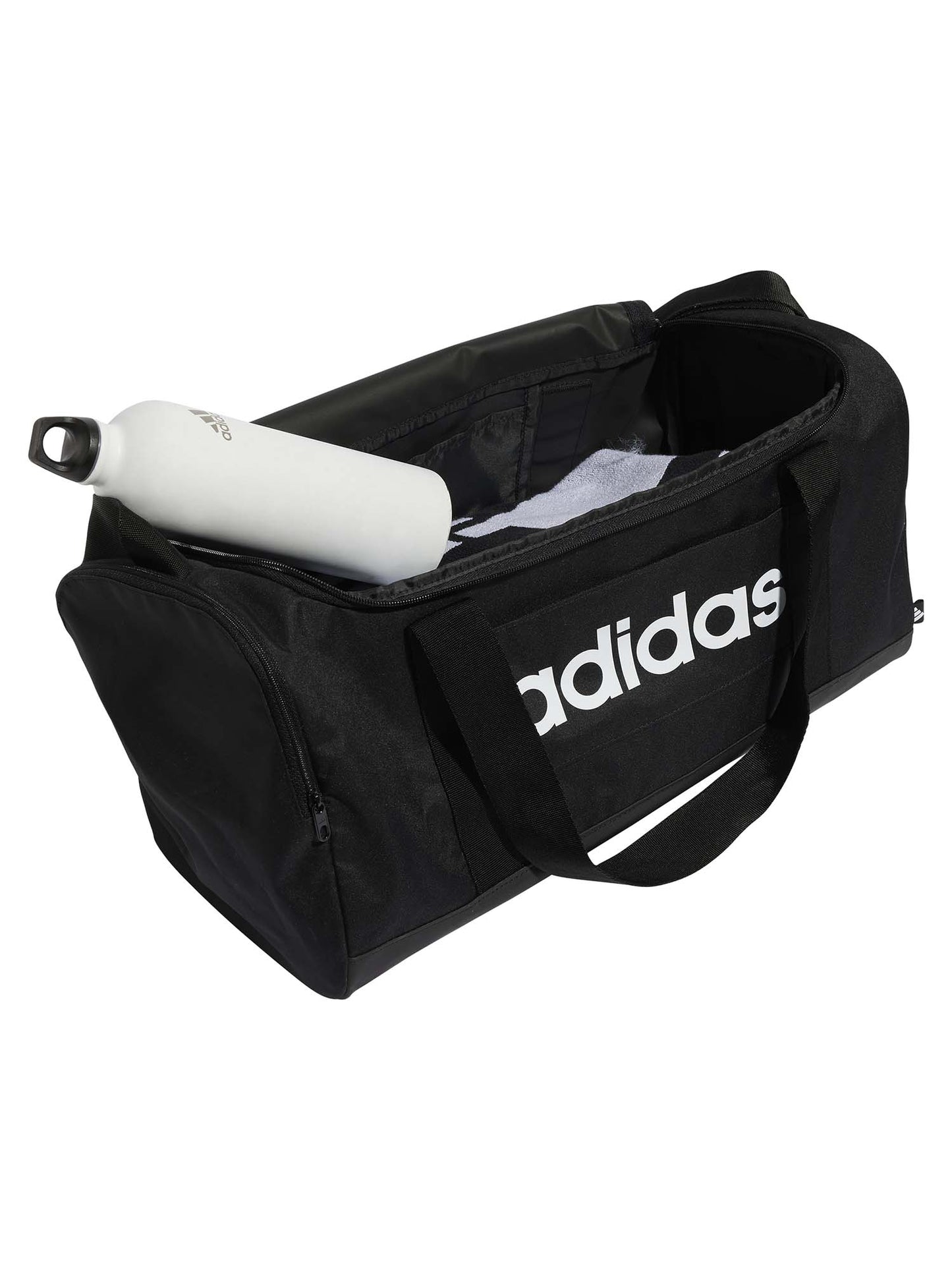Borsone sportivo Adidas nero da uomo con doppio manico e tracolla