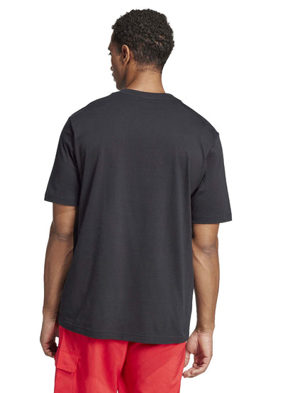 T-SHIRT ESSENTIALS LINEAR ADIDAS UOMO NERO