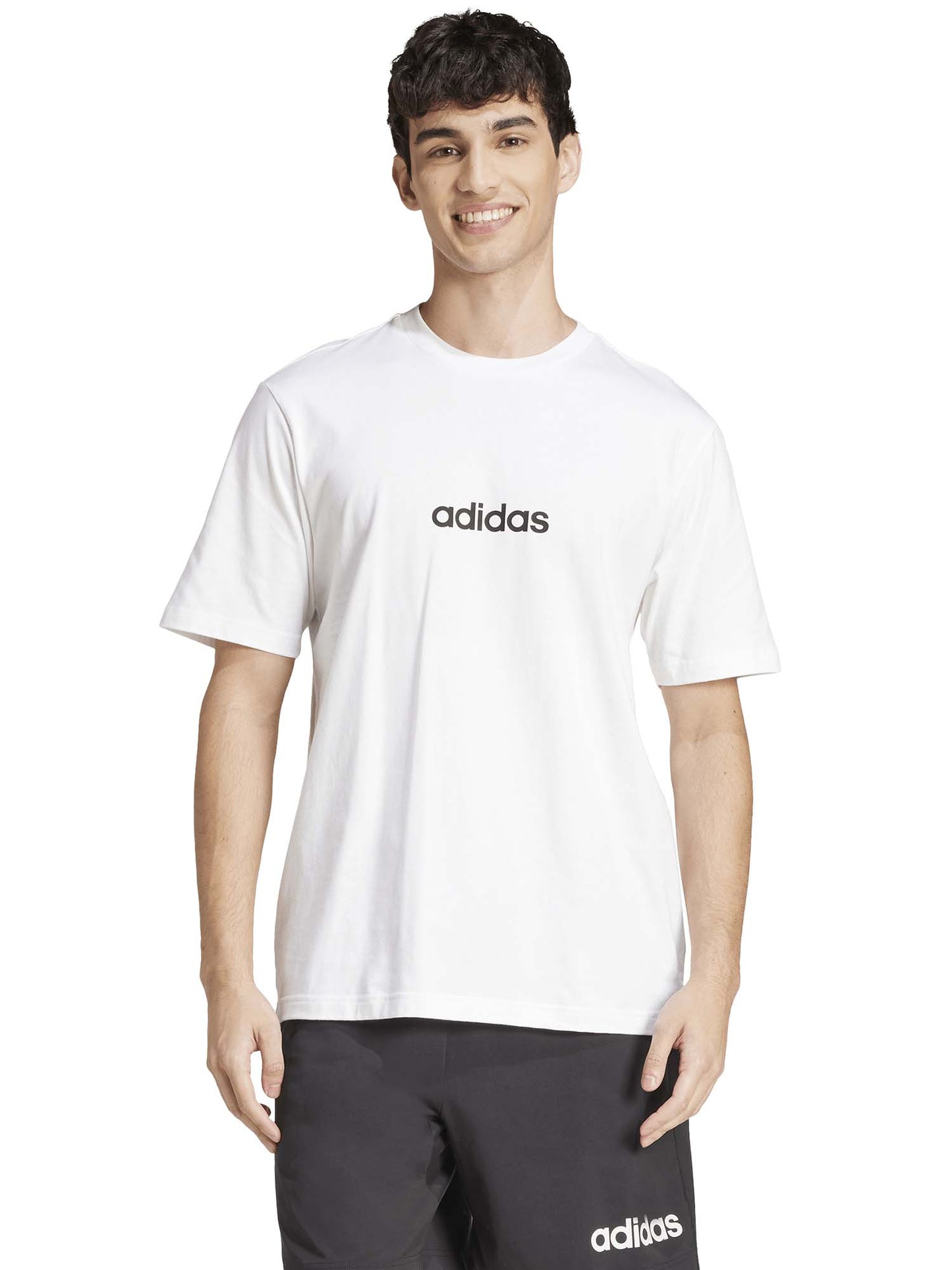 T-SHIRT ESSENTIALS LINEAR ADIDAS UOMO BIANCO