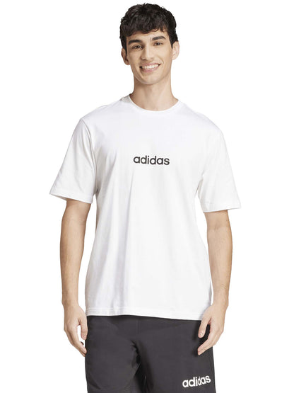 T-SHIRT ESSENTIALS LINEAR ADIDAS UOMO BIANCO