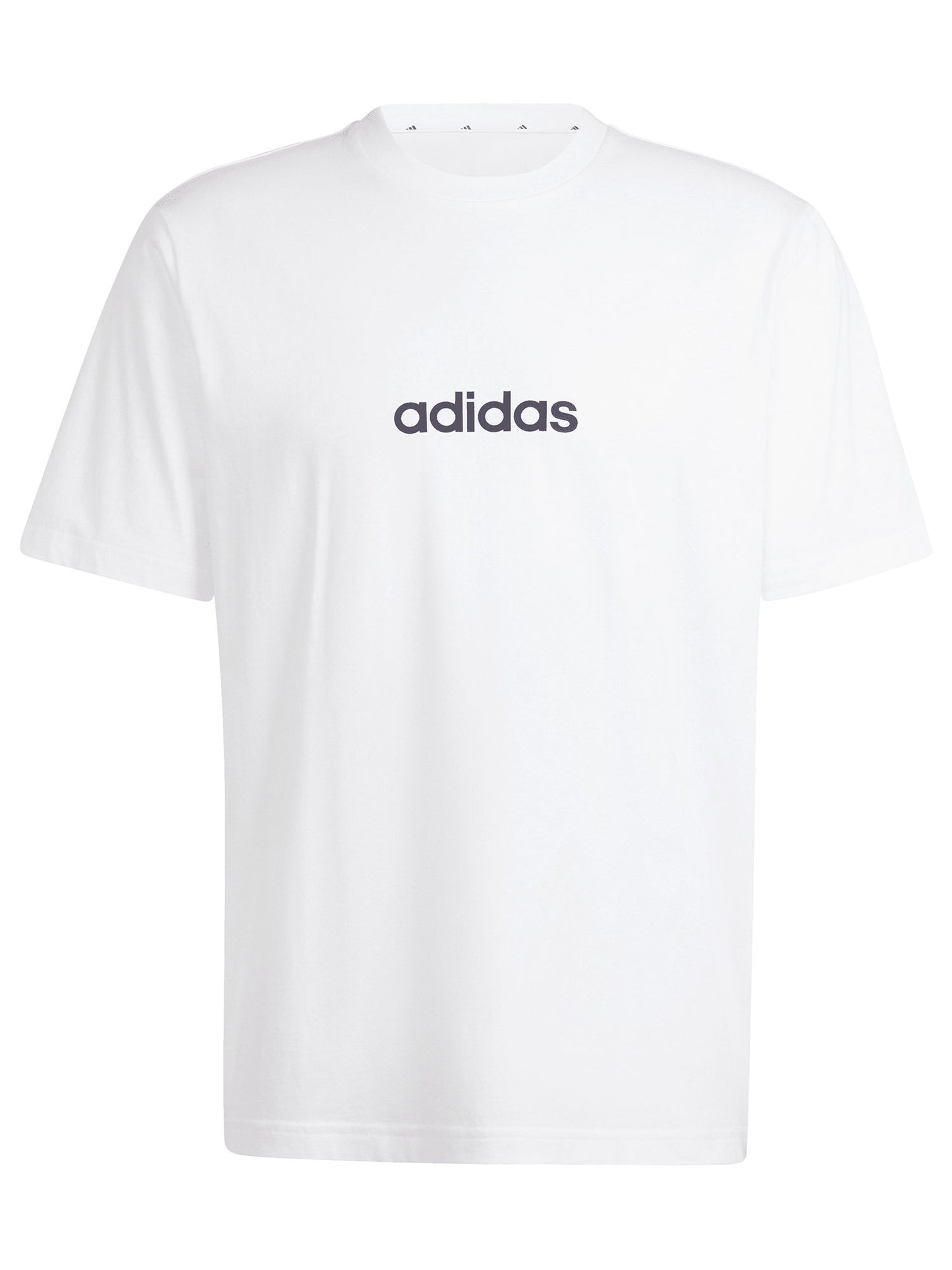 T-shirt Essentials Linear Adidas da uomo in cotone bianca