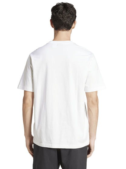 T-shirt Essentials Linear Adidas da uomo in cotone bianca