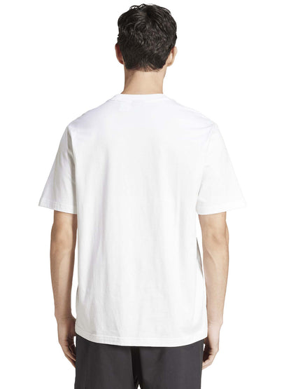 T-SHIRT ESSENTIALS LINEAR ADIDAS UOMO BIANCO