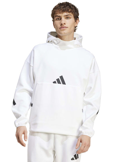 FELPA CON CAPPUCCIO Z.N.E. ADIDAS DA UOMO BIANCO