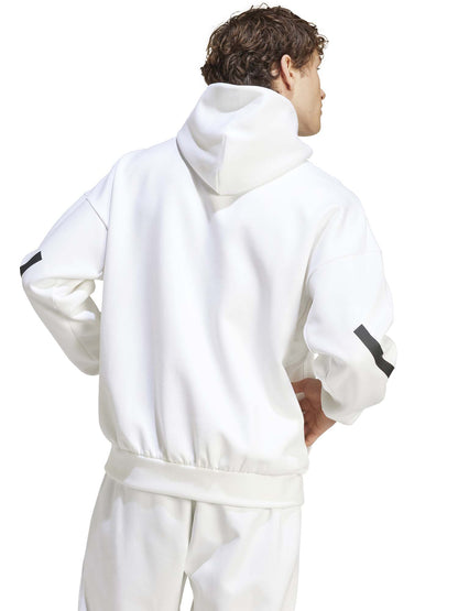 FELPA CON CAPPUCCIO Z.N.E. ADIDAS DA UOMO BIANCO