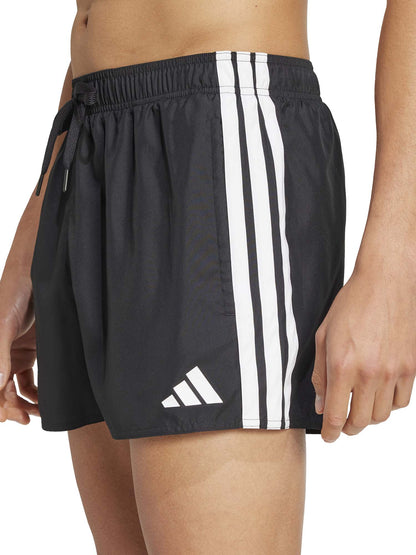 Costume da bagno boxer Adidas nero da uomo con 3 strisce