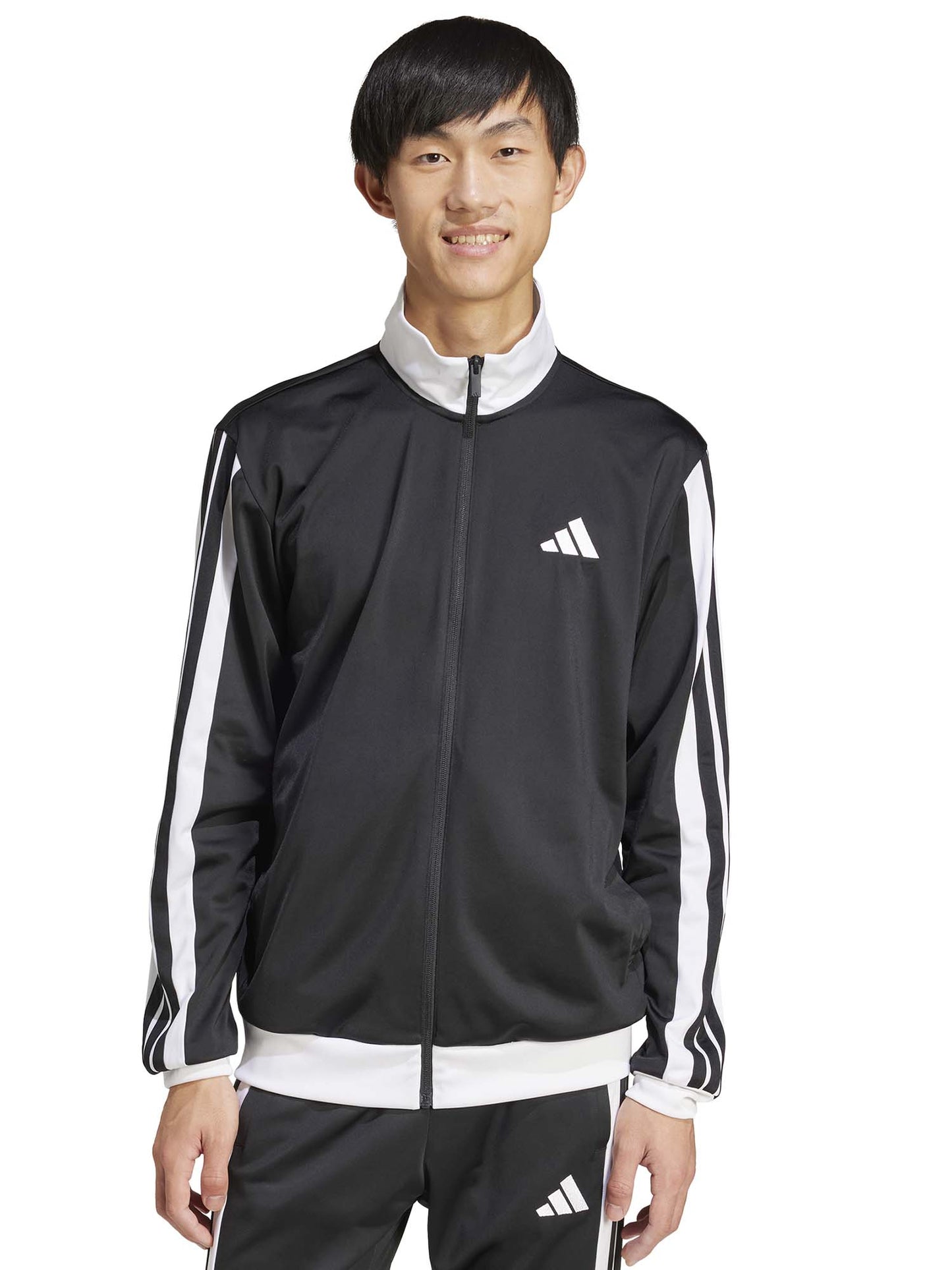 FELPA TRICOT FULLZIP ADIDAS UOMO NERO-BIANCO