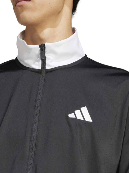 FELPA TRICOT FULLZIP ADIDAS UOMO NERO-BIANCO