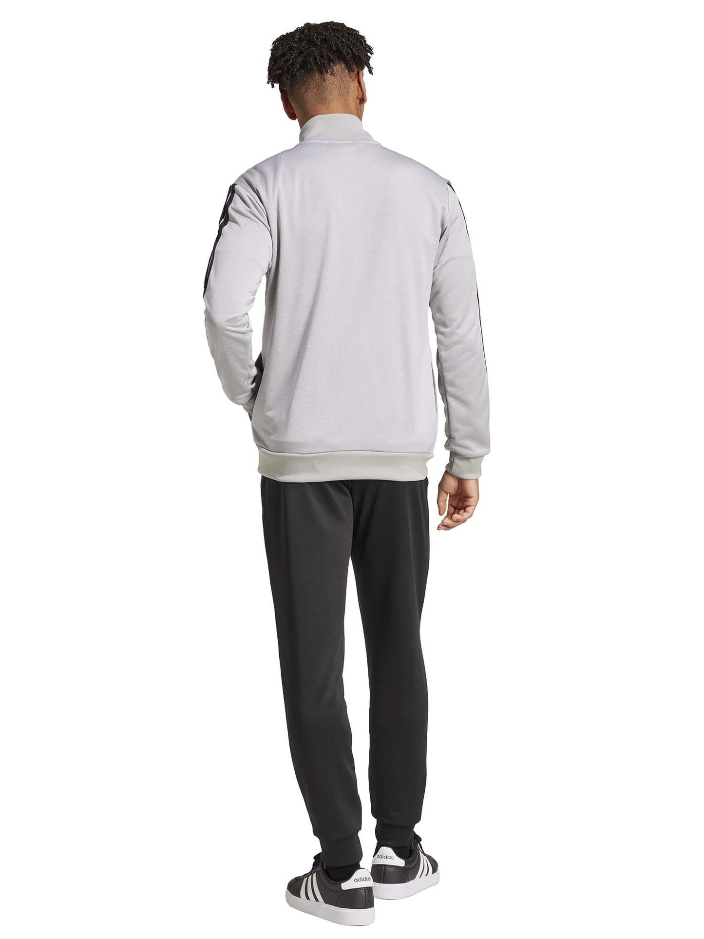 Tuta sportiva Adidas 3-Stripes da uomo in grigio