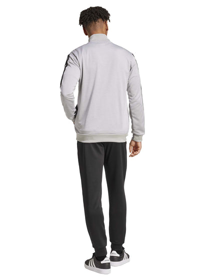 Tuta sportiva Adidas 3-Stripes da uomo in grigio