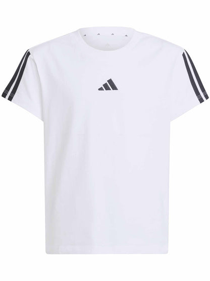 T-shirt Essentials 3 Stripes bianca da bambina Adidas
