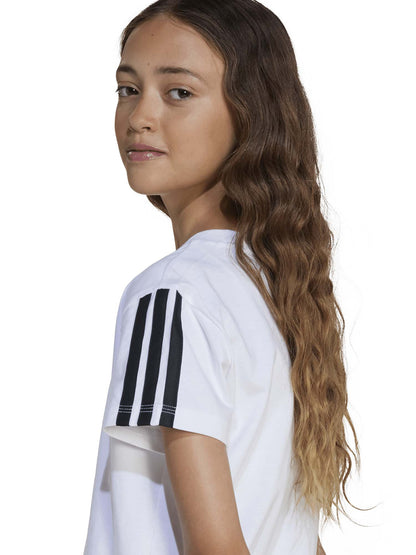 T-shirt Essentials 3 Stripes bianca da bambina Adidas