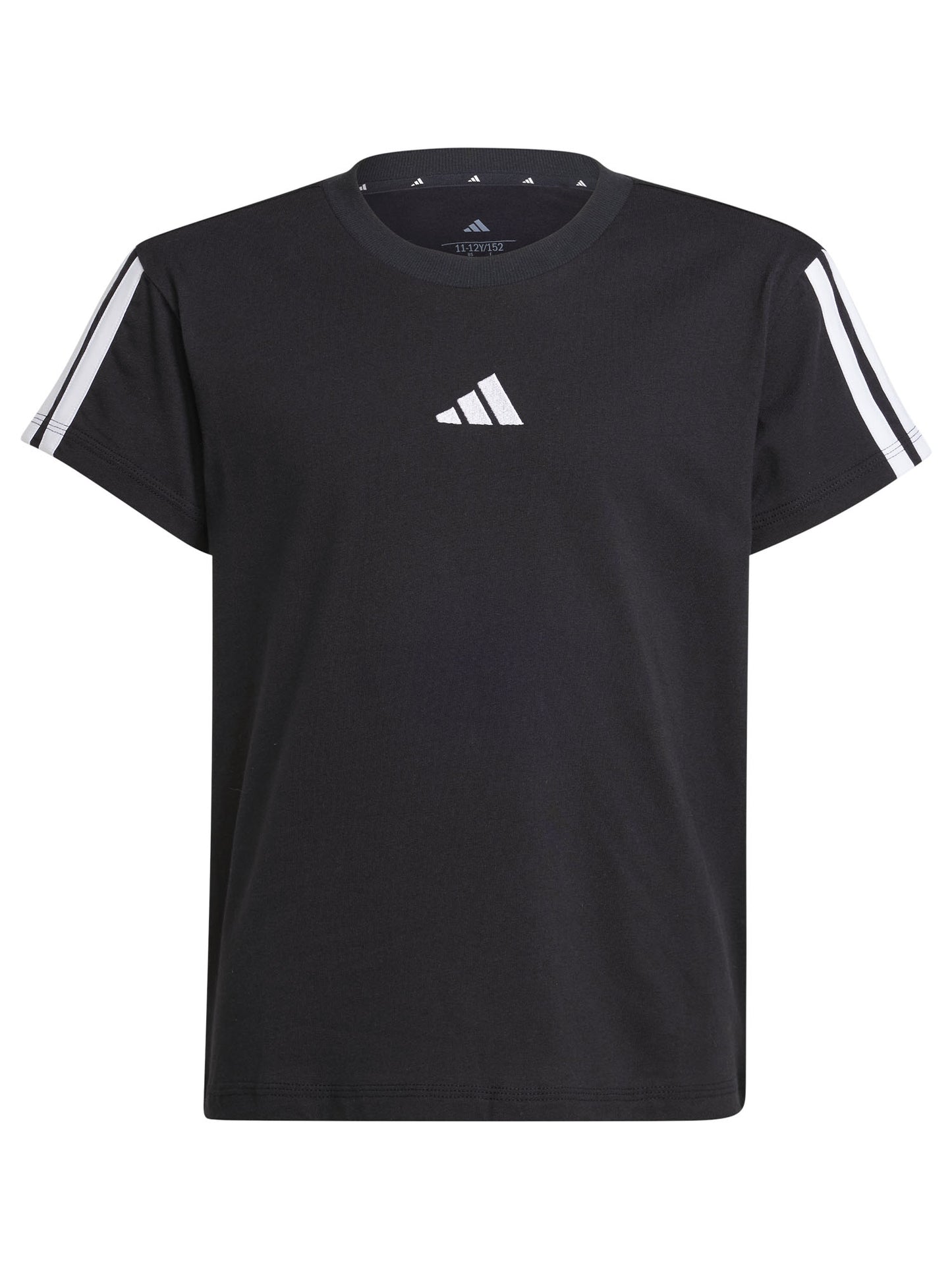 T-shirt Adidas Essentials da bambina nera in cotone