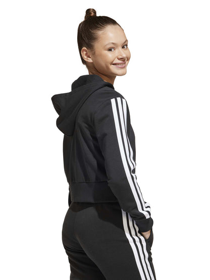 FELPA CON CAPPUCCIO CROPPED ADIDAS TAGAZZA NERO