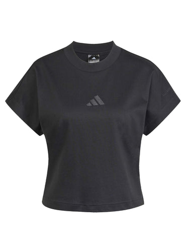 T-SHIRT CROP NERA ADIDAS DA DONNA