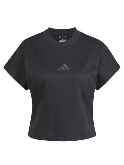 T-SHIRT NERA CROP ADIDAS ALL SEASON DA DONNA