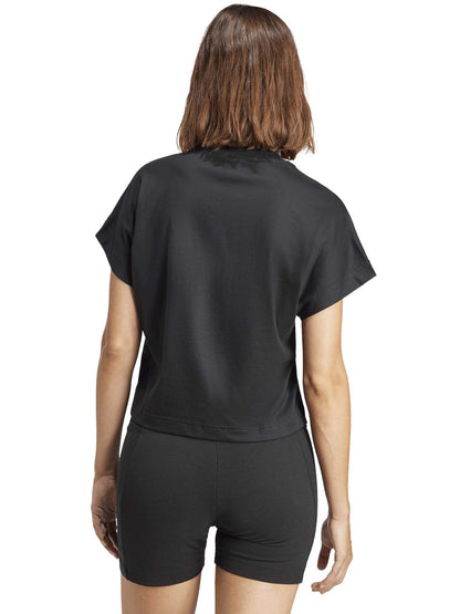 Adidas t-shirt crop da donna nero