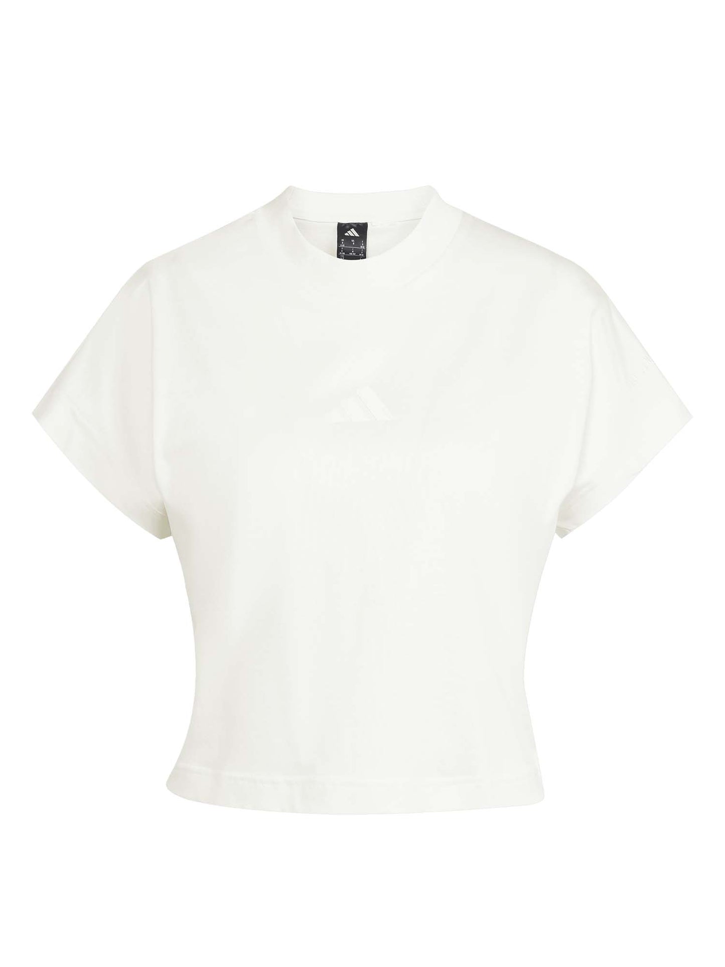 T-shirt crop Adidas da donna bianca in cotone