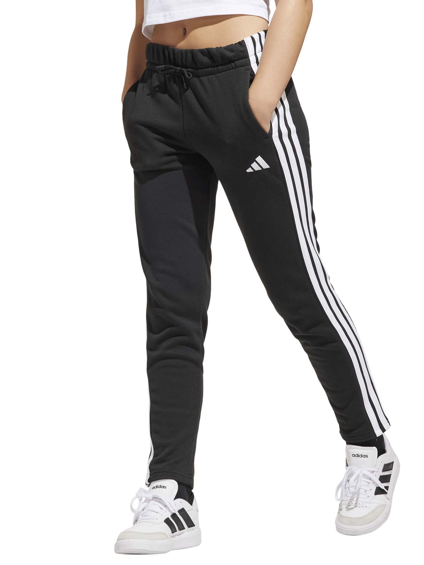 Pantalone sportivo Essentials 3-Stripes nero da bambina Adidas