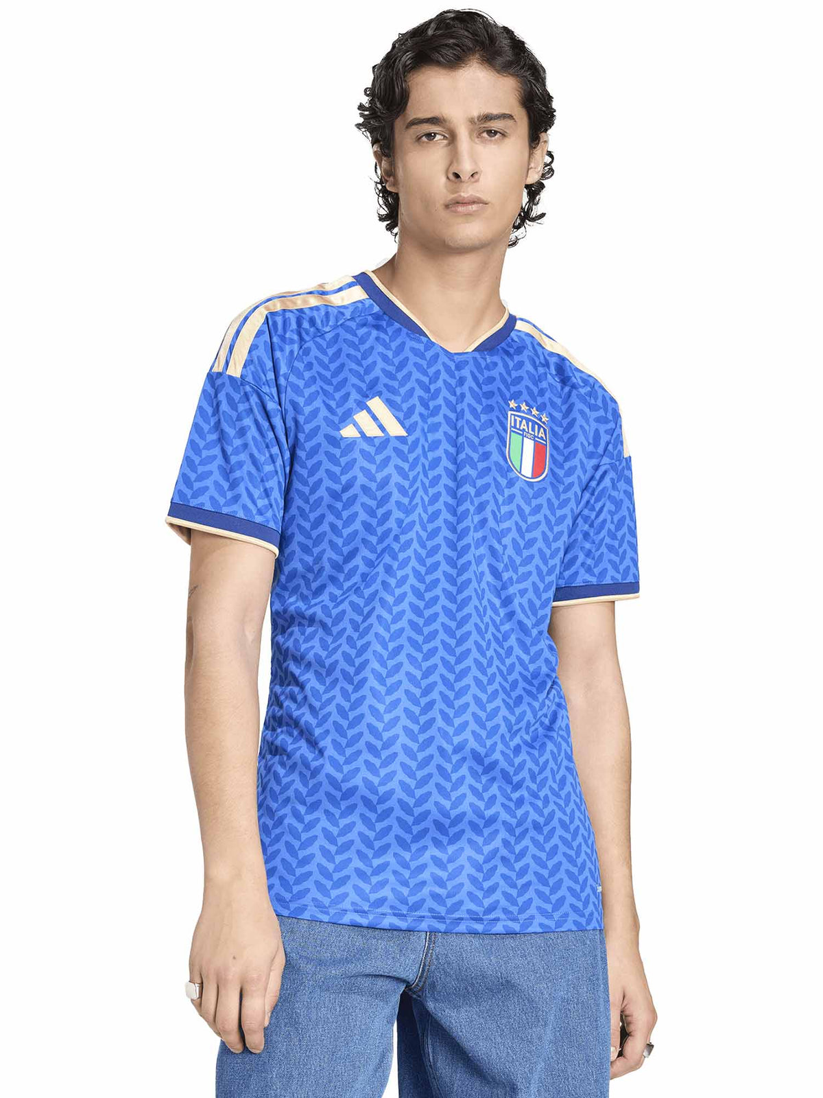 Adidas figc h jsy t-shirt mm calcio da uomo blu