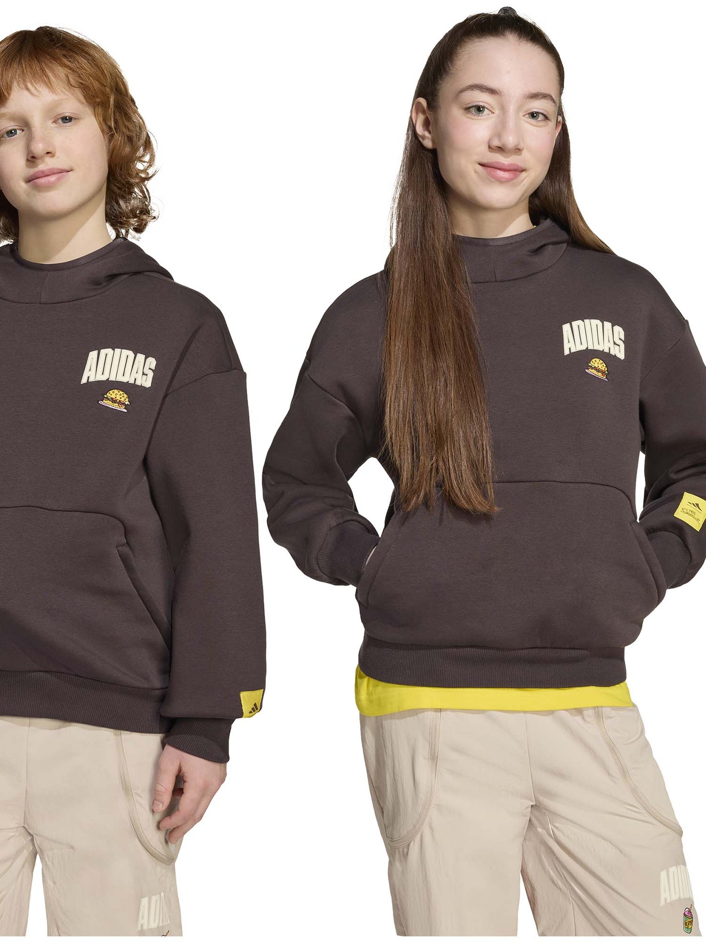 FELPA GRAFICA THE SIMPSONS ADIDAS DA RAGAZZI UNISEX MARRONE