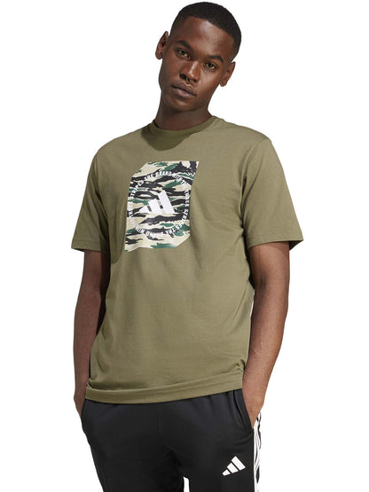 T-SHIRT CODES GRAPHIC ADIDAS UOMO VERDE MILITARE