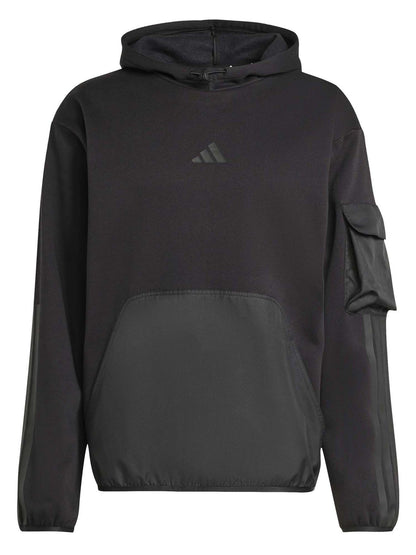 Adidas City Tech Utility Fleece Hoodie, felpa da uomo nera