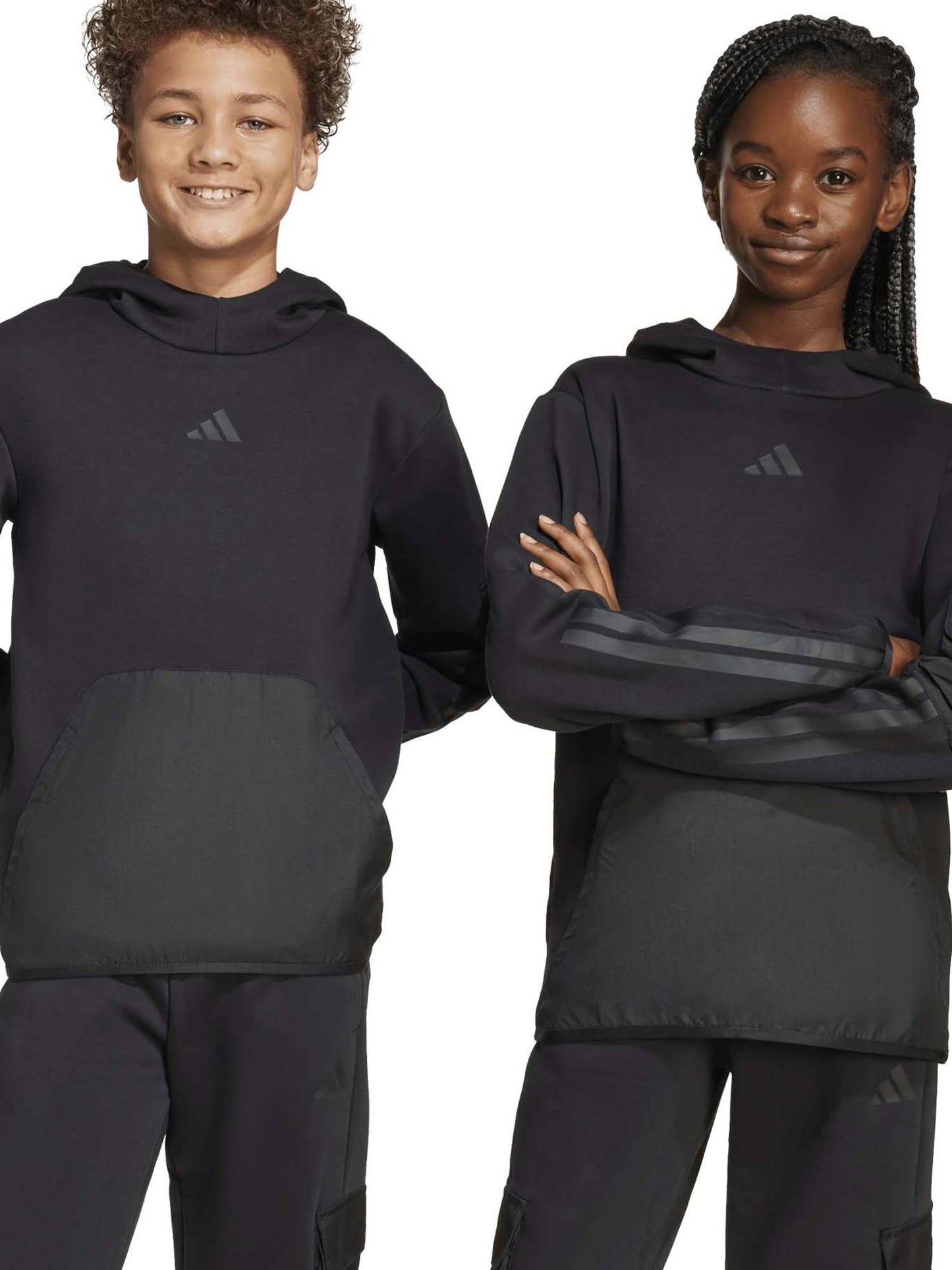 Adidas Utility Pack Fleece Hoodie, felpa Unisex bambino nera