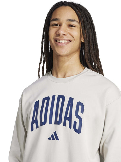 FELPA GIROCOLLO ADIDAS DA UOMO SABBIA