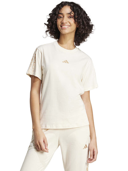 T-SHIRT SENSATIONALS ANIMAL ADIDAS DONNA BEIGE